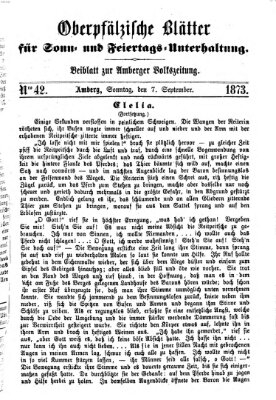 Oberpfälzische Blätter für Sonn- und Feiertags-Unterhaltung (Amberger Volks-Zeitung für Stadt und Land) Sonntag 7. September 1873