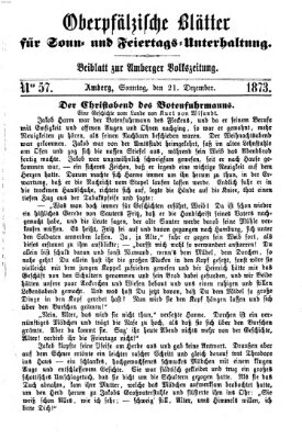 Oberpfälzische Blätter für Sonn- und Feiertags-Unterhaltung (Amberger Volks-Zeitung für Stadt und Land) Sonntag 21. Dezember 1873