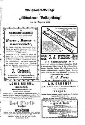 Münchener Volks-Zeitung (Neue freie Volks-Zeitung) Montag 16. Dezember 1872