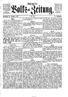 Münchener Volks-Zeitung (Neue freie Volks-Zeitung) Dienstag 28. Januar 1873