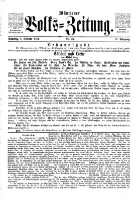 Münchener Volks-Zeitung (Neue freie Volks-Zeitung) Samstag 8. Februar 1873