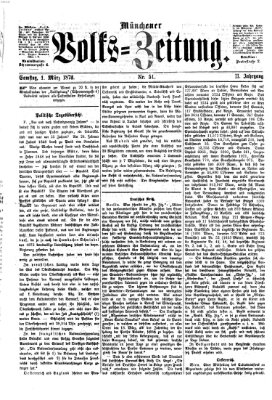 Münchener Volks-Zeitung (Neue freie Volks-Zeitung) Samstag 1. März 1873