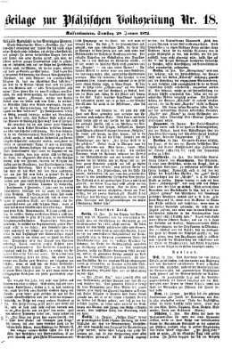 Pfälzische Volkszeitung Samstag 20. Januar 1872