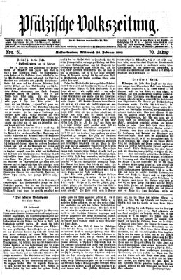 Pfälzische Volkszeitung Mittwoch 28. Februar 1872