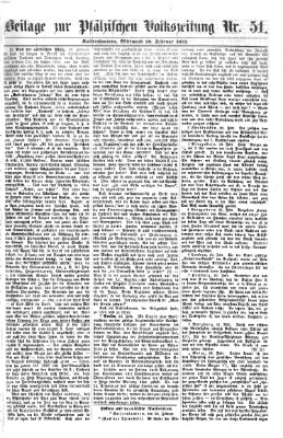 Pfälzische Volkszeitung Mittwoch 28. Februar 1872