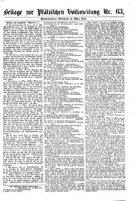 Pfälzische Volkszeitung Mittwoch 13. März 1872