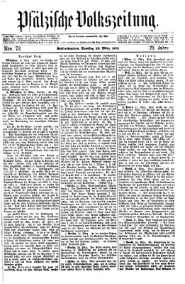 Pfälzische Volkszeitung Samstag 23. März 1872