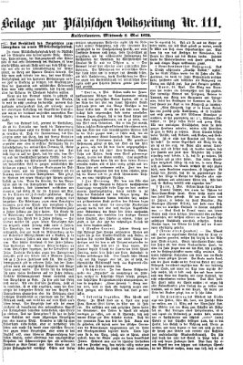 Pfälzische Volkszeitung Mittwoch 8. Mai 1872