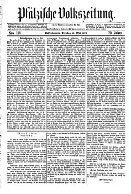 Pfälzische Volkszeitung Dienstag 14. Mai 1872