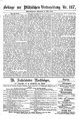 Pfälzische Volkszeitung Mittwoch 15. Mai 1872