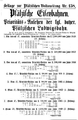 Pfälzische Volkszeitung Mittwoch 3. Juli 1872