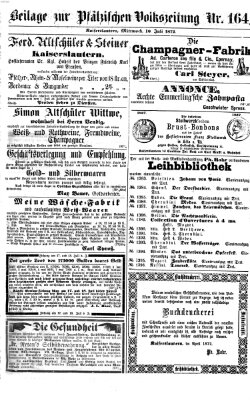 Pfälzische Volkszeitung Mittwoch 10. Juli 1872