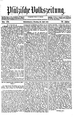 Pfälzische Volkszeitung Dienstag 23. Juli 1872