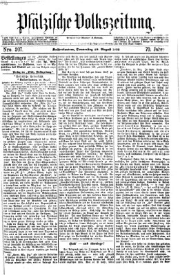 Pfälzische Volkszeitung Donnerstag 29. August 1872