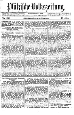 Pfälzische Volkszeitung Freitag 30. August 1872