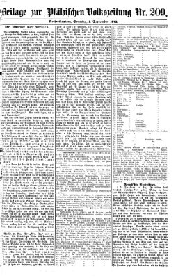 Pfälzische Volkszeitung Sonntag 1. September 1872