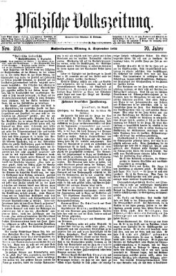 Pfälzische Volkszeitung Montag 2. September 1872