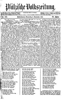 Pfälzische Volkszeitung Donnerstag 5. September 1872