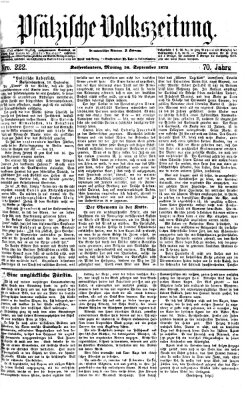 Pfälzische Volkszeitung Montag 16. September 1872