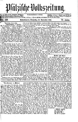 Pfälzische Volkszeitung Donnerstag 19. September 1872