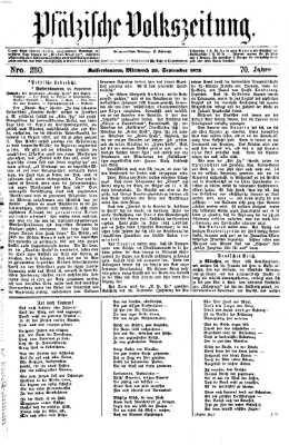 Pfälzische Volkszeitung Mittwoch 25. September 1872