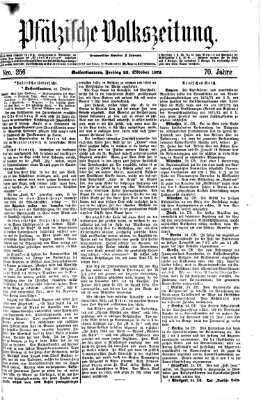 Pfälzische Volkszeitung Freitag 25. Oktober 1872