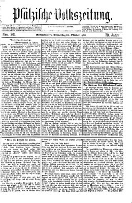 Pfälzische Volkszeitung Donnerstag 31. Oktober 1872