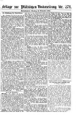 Pfälzische Volkszeitung Dienstag 12. November 1872