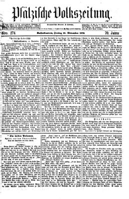 Pfälzische Volkszeitung Freitag 15. November 1872