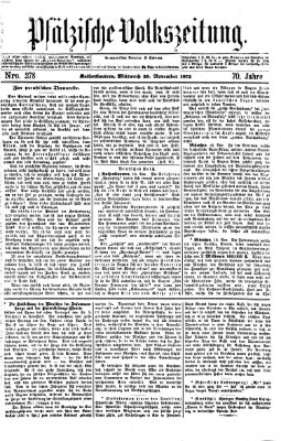 Pfälzische Volkszeitung Mittwoch 20. November 1872
