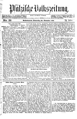 Pfälzische Volkszeitung Donnerstag 28. November 1872