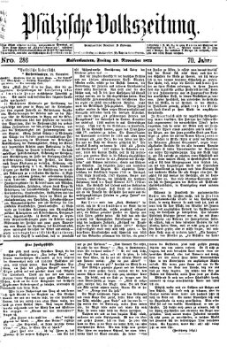 Pfälzische Volkszeitung Freitag 29. November 1872