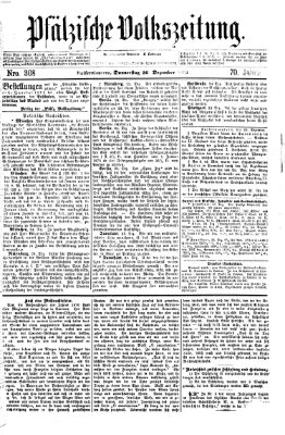 Pfälzische Volkszeitung Donnerstag 26. Dezember 1872