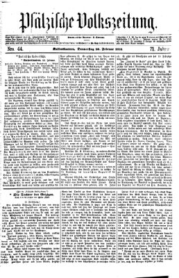 Pfälzische Volkszeitung Donnerstag 20. Februar 1873