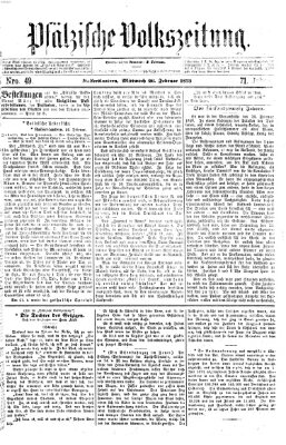 Pfälzische Volkszeitung Mittwoch 26. Februar 1873