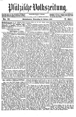 Pfälzische Volkszeitung Donnerstag 27. Februar 1873