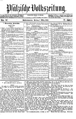 Pfälzische Volkszeitung Freitag 7. März 1873