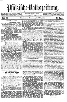 Pfälzische Volkszeitung Donnerstag 20. März 1873