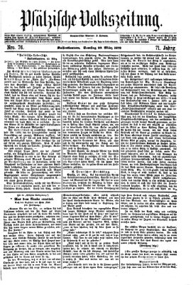 Pfälzische Volkszeitung Samstag 29. März 1873