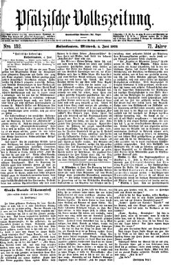 Pfälzische Volkszeitung Mittwoch 4. Juni 1873