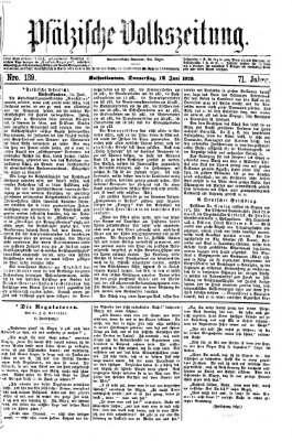 Pfälzische Volkszeitung Donnerstag 12. Juni 1873