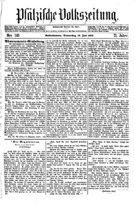 Pfälzische Volkszeitung Donnerstag 19. Juni 1873