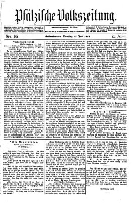 Pfälzische Volkszeitung Samstag 21. Juni 1873