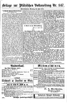 Pfälzische Volkszeitung Sonntag 22. Juni 1873