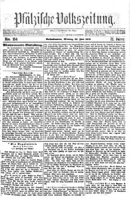 Pfälzische Volkszeitung Montag 30. Juni 1873