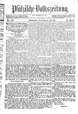 Pfälzische Volkszeitung Donnerstag 10. Juli 1873