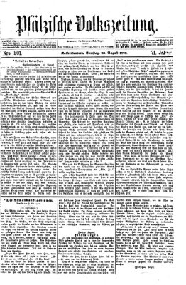 Pfälzische Volkszeitung Samstag 23. August 1873