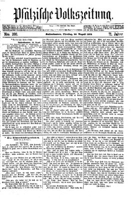 Pfälzische Volkszeitung Dienstag 26. August 1873