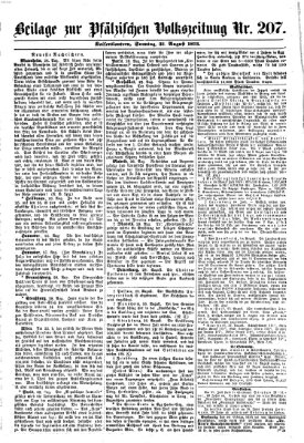 Pfälzische Volkszeitung Sonntag 31. August 1873