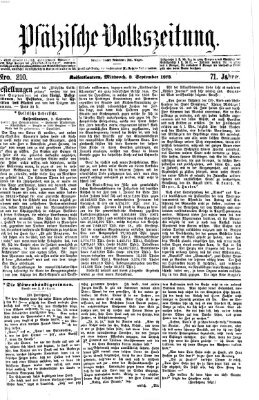 Pfälzische Volkszeitung Mittwoch 3. September 1873